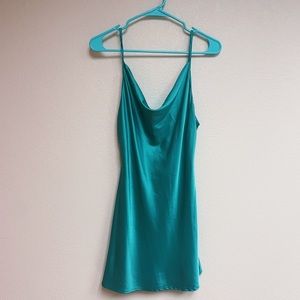 Charlie Holiday Aqua Slip Mini Dress